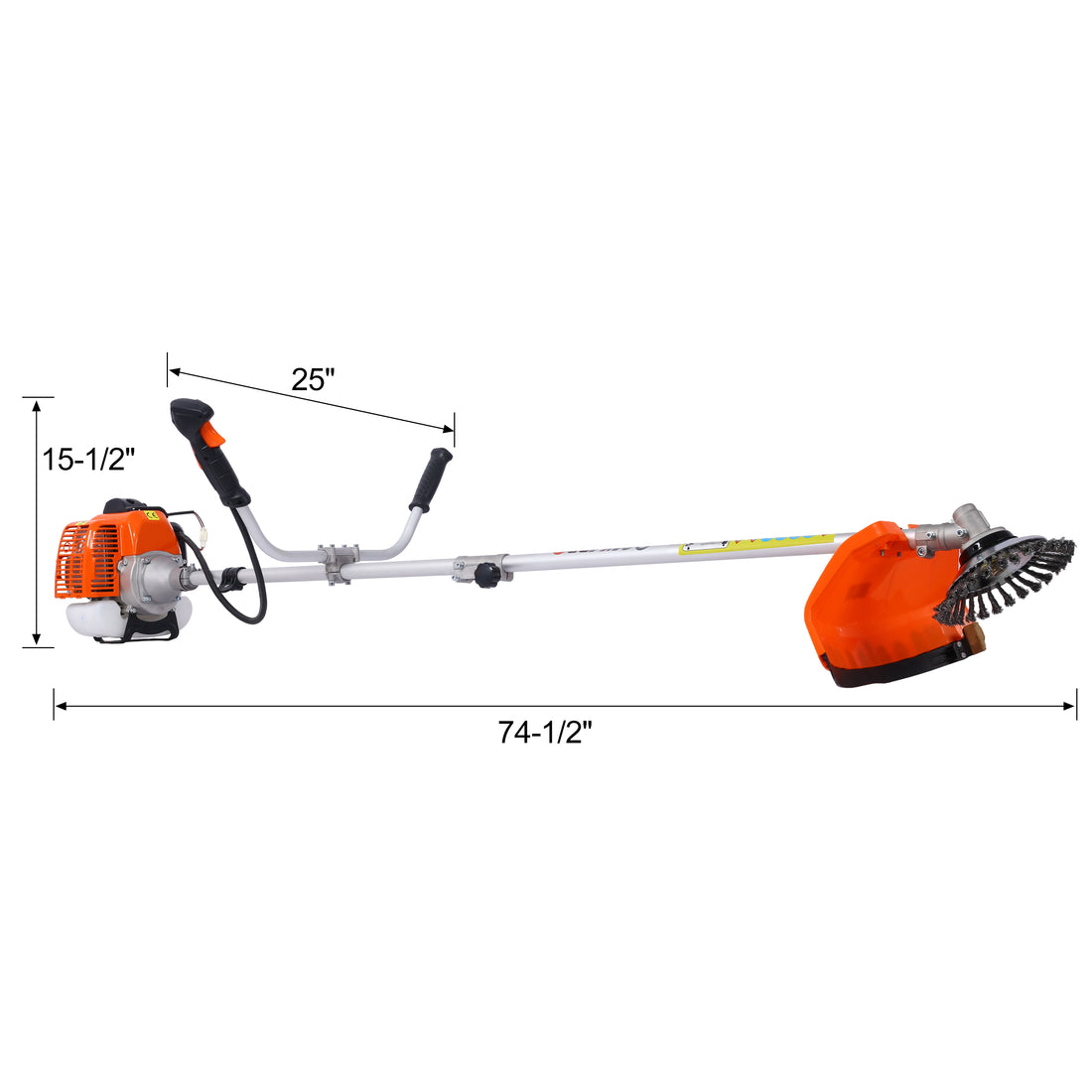 52Cc Weed Wacker Gas Powered,3 In 1 Multifunction, String Trimmer, 8 Inch Weed Wacker Attachments Heads,10" Metal 3T Blade,Rubber Handleshoulder & Strap Included, Epa Compliant Orange Aluminum