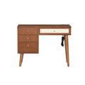 3 Pieces Bedroom Set With Queen Size Wooden Bed Frame, 1 Vintage Nightstand And 1 Makeup Vanity Set With Stool,Walnut Expected Arrival Time: 08.23 Queen Walnut 3 Piece Set Wood