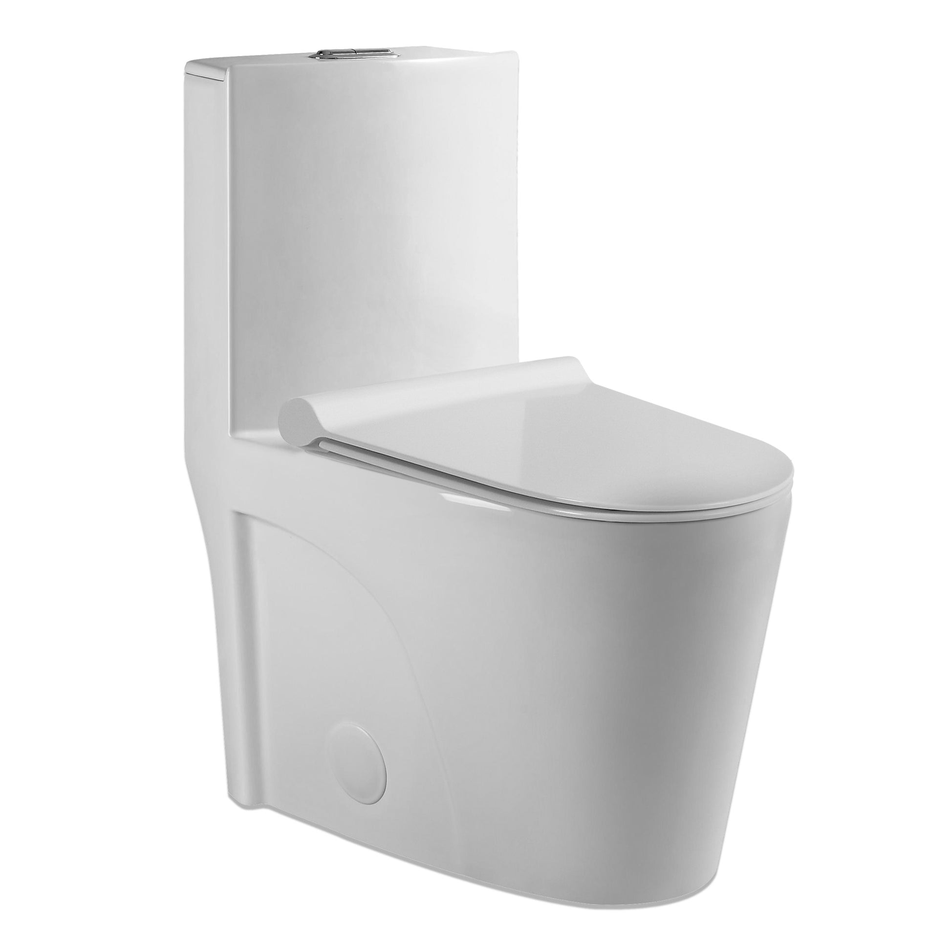 1.1 1.6 Gallons Gpf Dual Flush Floor Mounted One Piece Toilet With Soft Close Seat In Glossy White Glossy White Bathroom Modern Ceramic