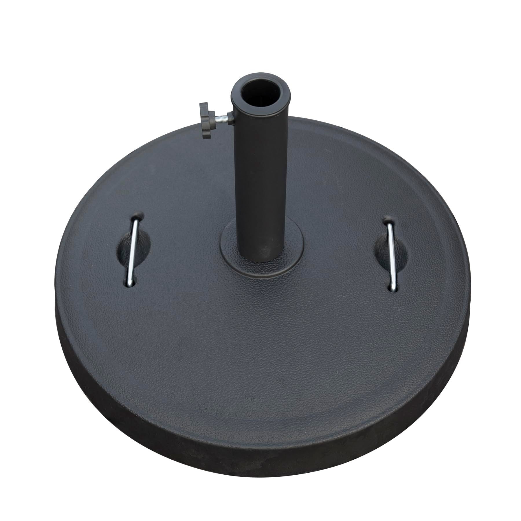 Patio Umbrella Base, Umbrella Stand Base With Adjustable Knob And 2 Durable Handles, Patio Table Umbrella Base For Outdoor 1.5'' 1.9'' Market Umbrella Heavy Duty Umbrella Holder, Black Black Resin