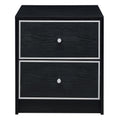 Black And Silver 2 Drawer Nightstand Black And Silver 2 Drawers Bedroom Industrial Wood Metal