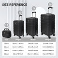 Luggage 4 Piece Set With Spinner Wheels, Hardshell Lightweight Suitcase With Tsa Lock,Checked Luggage,Black 12 20 24 28In Black Abs