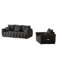 3 Seater 1 Seater Combo Sofa Modern Living Room Sofa, Teddy Sofa, Wooden Frame, 4 Cushions, Apartment Sofa Furniture Black Wood Primary Living Space Pine Foam Fabric 4 Seat