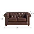 Stanwood Leather Loveseat Caramel Down Filling Genuine Leather