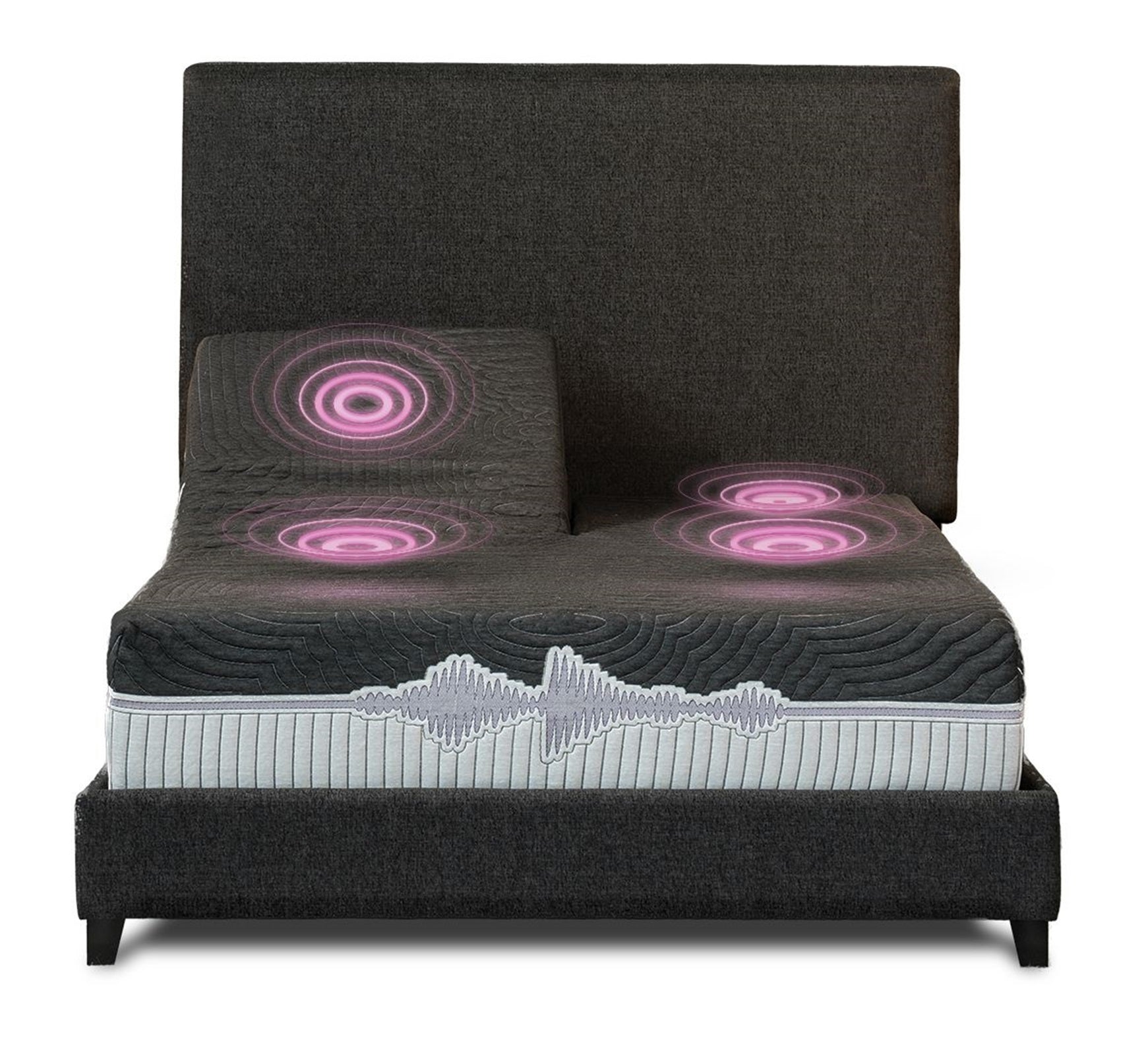 Goodvibesleep Ease Flex Head Mattress And Adjustable Base Comfort Ensemble, Queen Size Gray Foam Queen