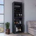 Being Kava Bar Cabinet, Double Door, Two Shelves, Sixteen Built In Wine Rack Black Primary Living Space Modern Shelves Included Particle Board