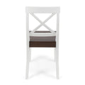 Roshan Farmhouse Acacia Wood Dining Chairs, White Walnut Set Of 2 White Walnut Acacia Wood