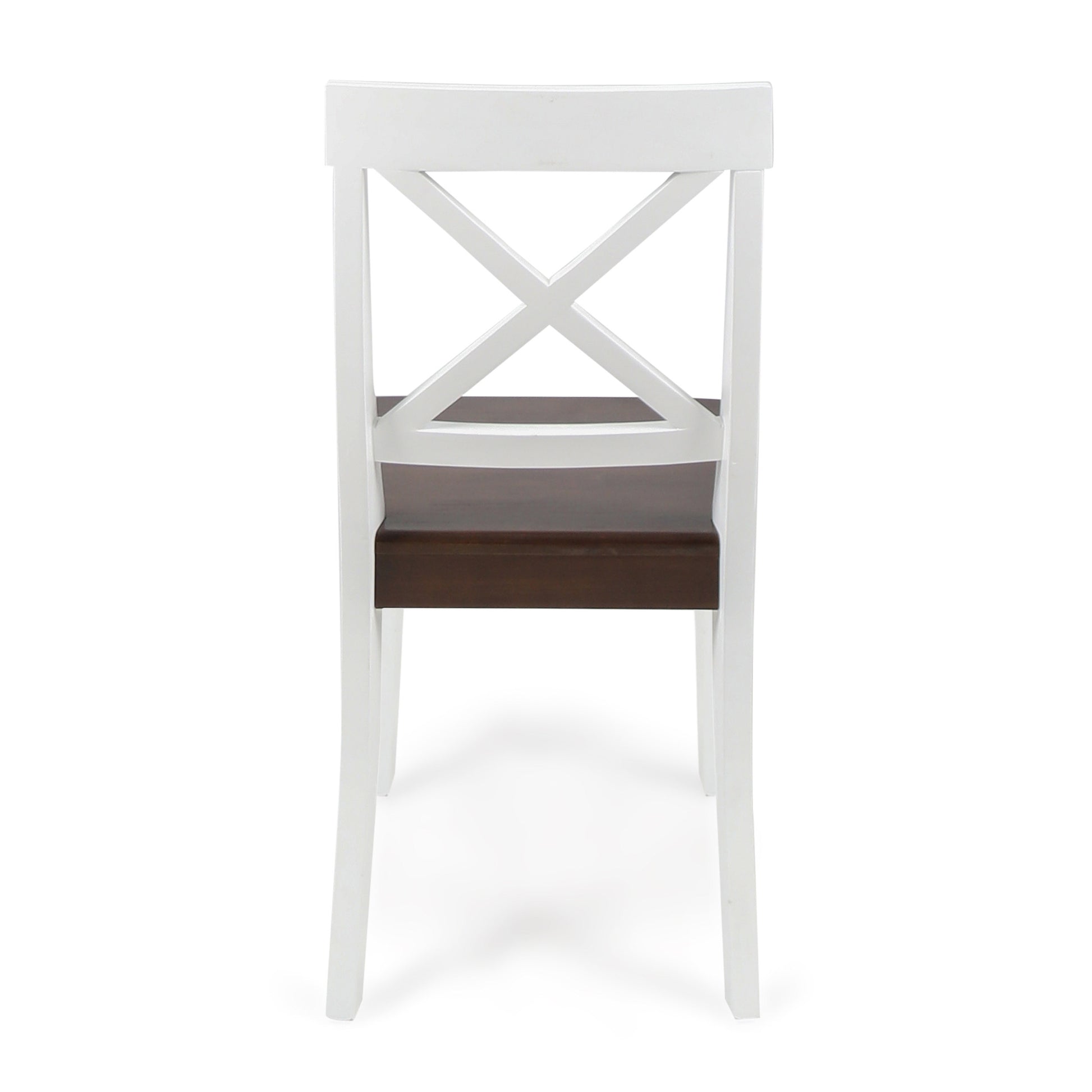 Roshan Farmhouse Acacia Wood Dining Chairs, White Walnut Set Of 2 White Walnut Acacia Wood