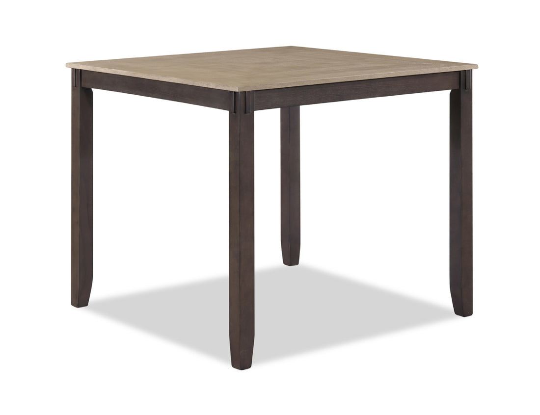 Rustic Farmhouse Transitional 5 Pc Counter Height Dining Set Square Table Wood Top Bottom Display Shelf Linen Look Fabric Upholstery Chair Wooden Dining Room Furniture Light Brown Finish Dinette Wood Wood Brown Ladder Back Gray Seats 4 Wood Dining Room