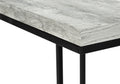 Accent Table, C Shaped, End, Side, Snack, Living Room, Bedroom, Grey Laminate, Black Metal, Contemporary, Modern Grey Particle Board