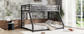 Metal Full Xl Over Queen Bunk Bed For Teens And Adults, Noise Reduced No Box Spring Needed, Black Full Xl Black Metal
