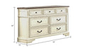 Noble Traditional Style 7 Drawer Dresser Made With Wood In Antique Beige Beige Bedroom Traditional Solid Wood Mdf Wood