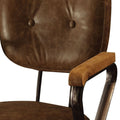 Vintage Whiskey Swivel Office Chair With Trim Solid Brown Office Foam Rectangular Vintage Office Chairs Tufted Back Swivel Leather