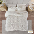 3 Piece Tufted Cotton Chenille Da Duvet Cover Set King Off White Cotton