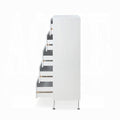 White 5 Drawer Chest With Single Handles White Bedroom Contemporary Particle Board Mdf