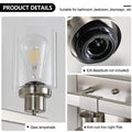 Modern 5 Light Bathroom Vanity Light Fixture Brushed Nickel Finish With Clear Glass Shades, Perfect For Bathroom, Vanity, And Dressing Area Lighting No Bulbs Brushed Nickel Glass,Iron