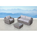 Fully Assembled Wicker 3 Person Seating Set With Cushions Gray Wicker