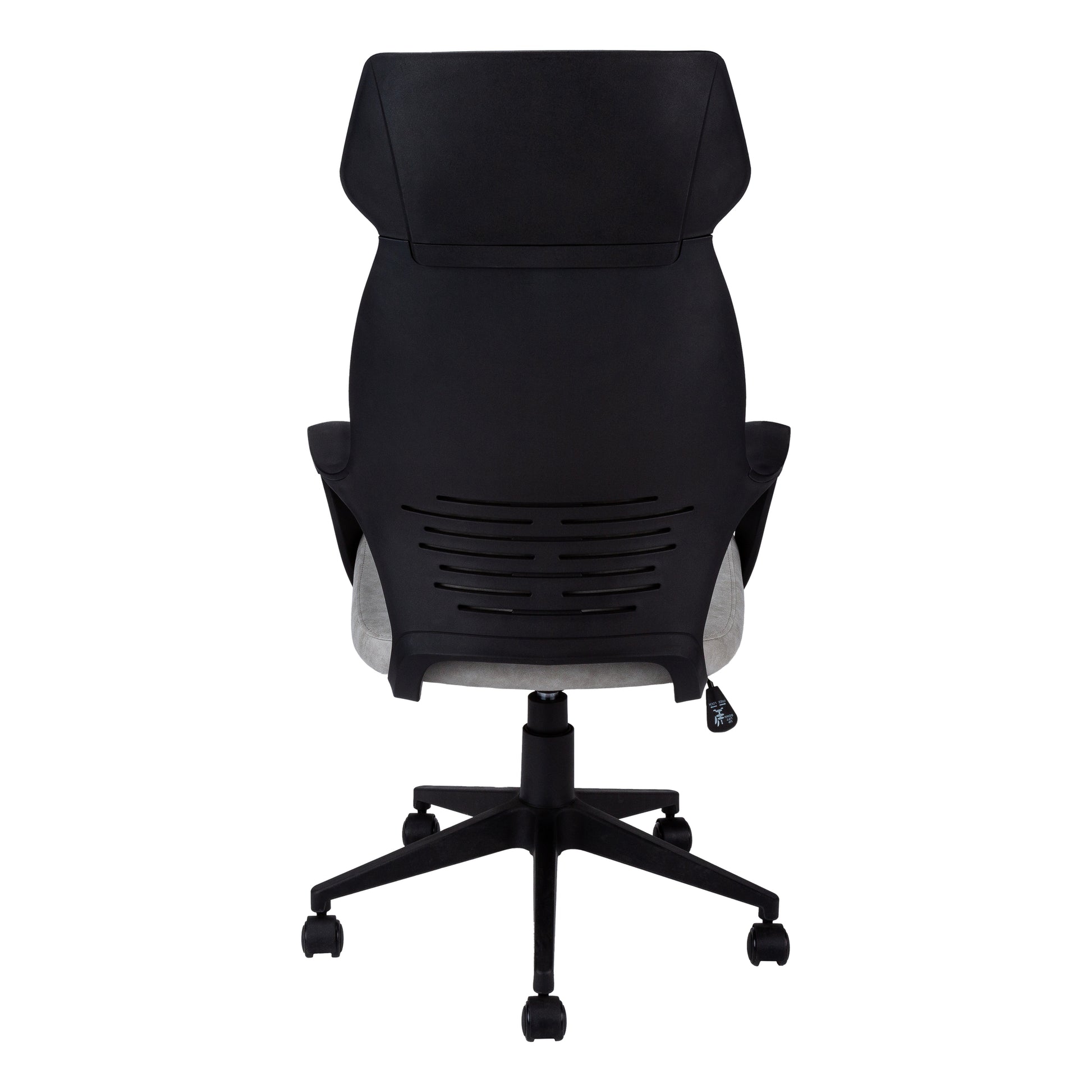 Office Chair, Adjustable Height, Swivel, Ergonomic, Armrests, Computer Desk, Work, Grey Fabric, Black Metal, Contemporary, Modern Grey Foam Polyester