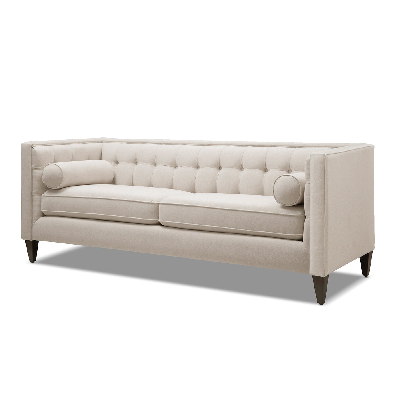Jack 84" Modern Tuxedo Tufted Sofa, Sky Neutral Beige Polyester Beige Foam Polyester 3 Seat