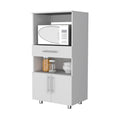 Corsica Pantry Cabinet Microwave Stand, Multi Function With Drawer White White Kitchen Particle Board Engineered Wood