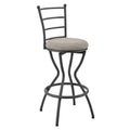 3 Bar Table And Chairs Set For Dining Room Industrial Counter Height Bar Chairs With Metal Back, Fabric Seat Black Dining Room American Design,American Traditional,Antique Metal