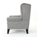 Accent Chair Grey Fabric