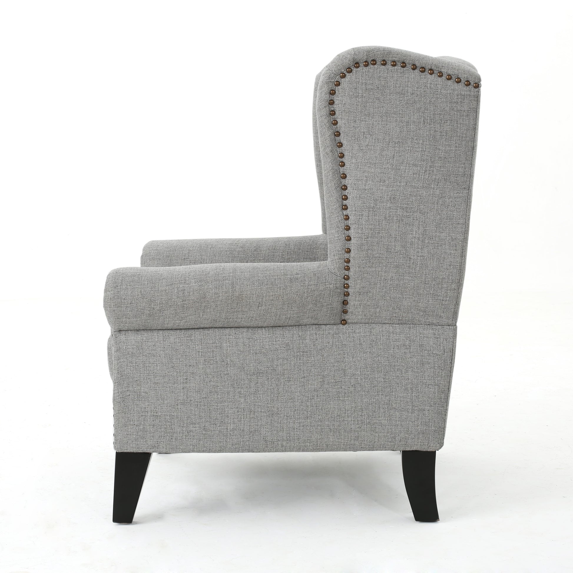 Accent Chair Grey Fabric