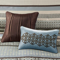7 Piece Comforter Set Blue King King Blue Polyester
