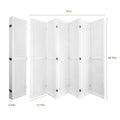 6 Panel Room Divider, 5.6Ft Pegboard Display Wooden Room Divider Folding Privacy Screen Room Divider Freestanding Peg Board Display For Trade Show Craft Show Home Wall Organizer,Elegant White White Modern Wood