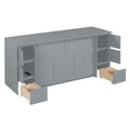 Full Size Murphy Bed With Drawers, Cabinets And Usb Ports,Gray Full Gray Mdf Lvl