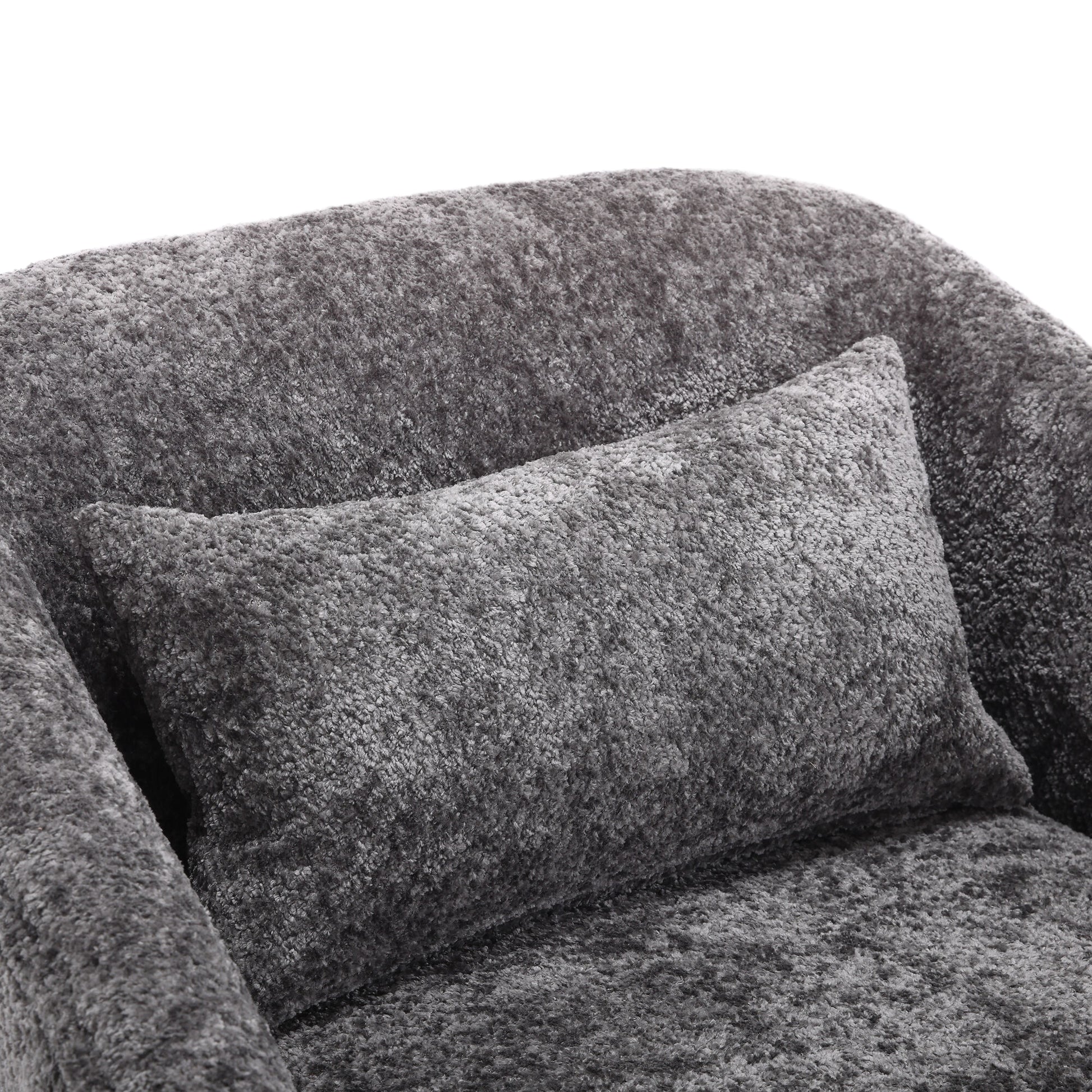 Coolmore Swivel Barrel Chair, Comfy Round Accent Sofa Chair For Living Room, 360 Degree Swivel Barrel Club Chair, Leisure Arm Chair For Nursery, Hotel, Bedroom, Office, Lounge Gray Gray Primary Living Space Foam Chenille