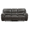 Plush Modern Design Living Room Reclining Sofa Gray Microfiber Upholstery Solid Wood Frame Furniture 1Pc Gray Microfiber Wood Primary Living Space Modern Plywood,Solid Wood 3 Seat