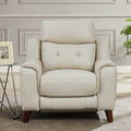 Torino Power Headrest Top Grain Leather Zero Gravity Recliner Off White Genuine Leather Power Push Button Wood Primary Living Space Medium Firm Tight Back Mid Century Modern Push Button Eucalyptus Pillow Top Arms Memory Foam Leather
