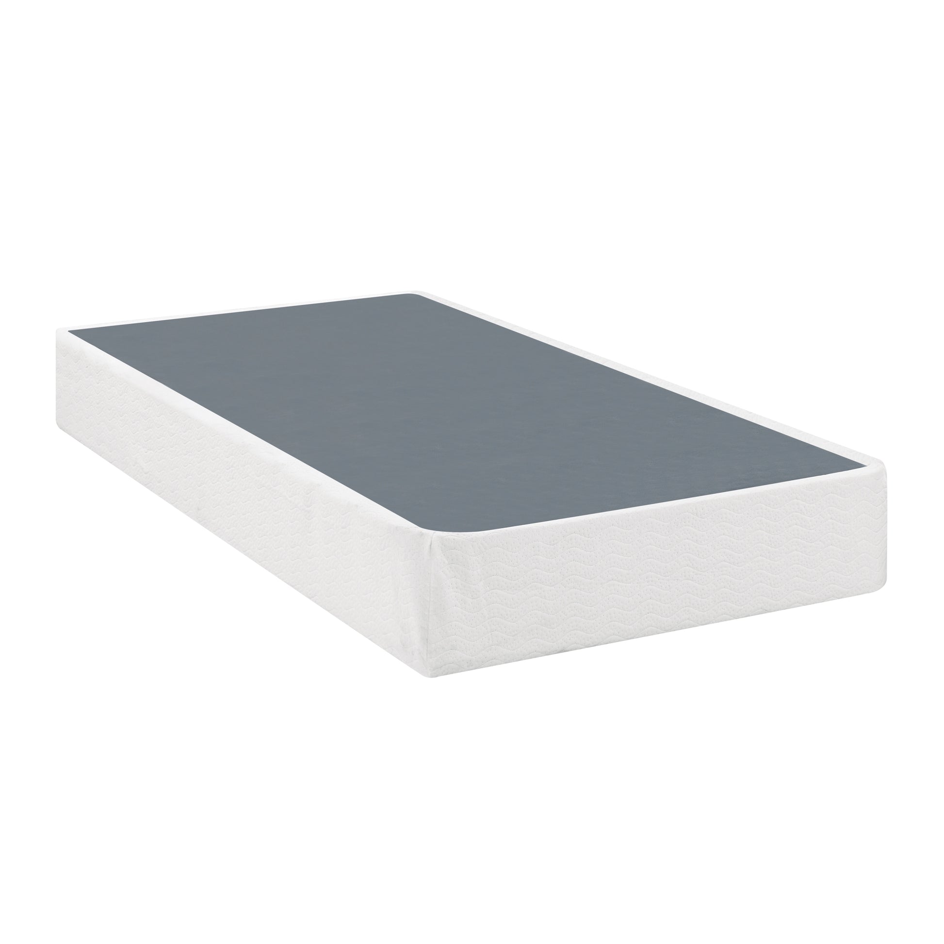 Twin Mattress Foundation 1Pc Black Metal Frame With Textured Fabric Cover Twin Black Bedroom Metal