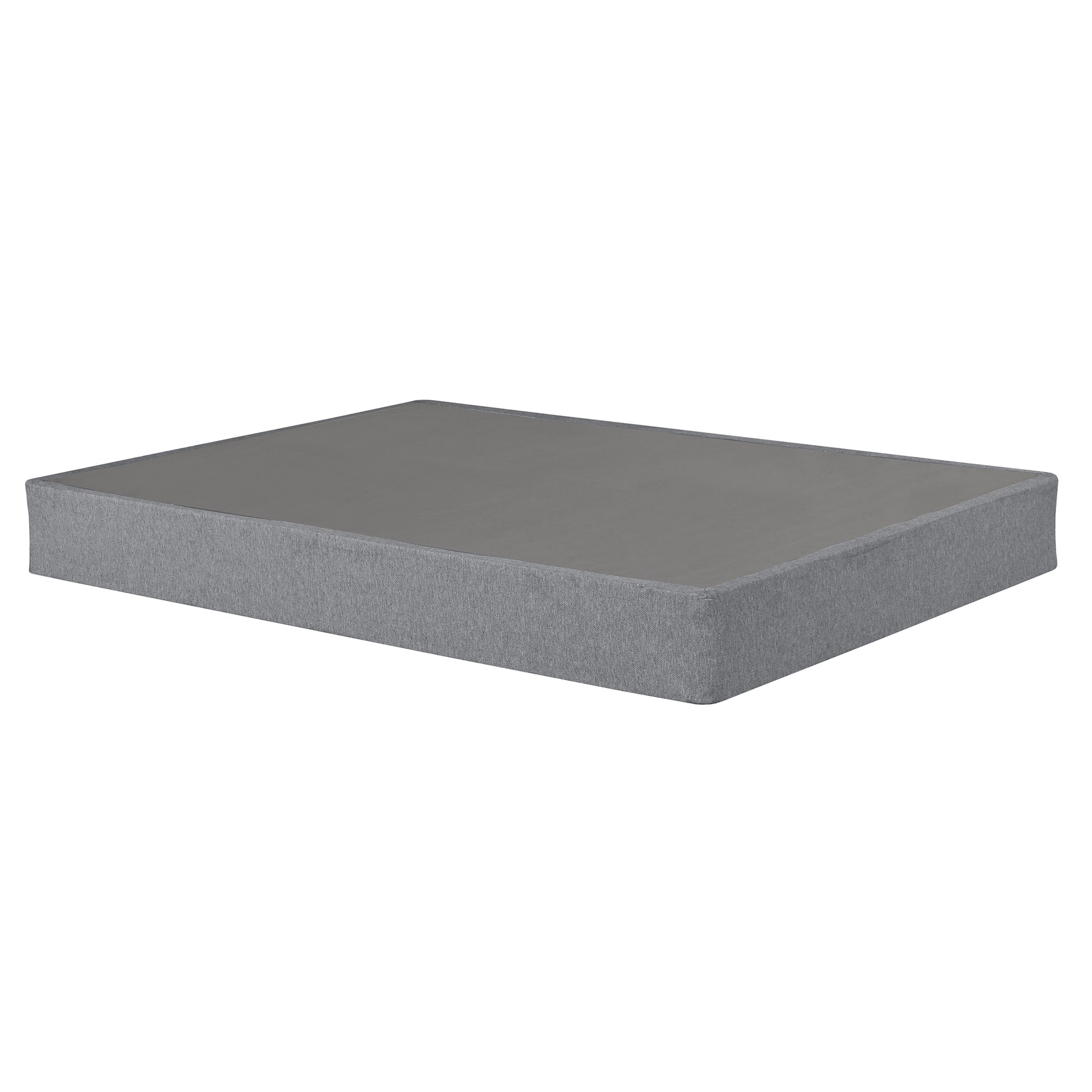 9 In. Twin Xl Size Folding Mattress Box Spring Foundation Bed Base, Polyester, Metal Frame, Gray Gray Bedroom Contemporary Metal Polyester Twin Xl