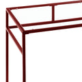 Yasin Glass Top & Red Finish Writing Desk Red Glass,Metal,Synthetic Wood