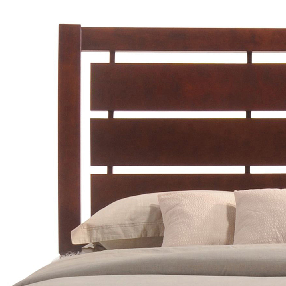 Brown Cherry Queen Sleigh Bed Box Spring Required Queen Cherry Wood Brown Bedroom Contemporary Panel Wood