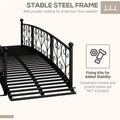 Outsunny 7' Metal Arch Garden Bridge With Safety Siderails, Decorative Arc Footbridge With Delicate Scrollwork 