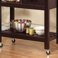 11425 Kitchen Cart Red Cocoa Faux Marble Chunky Thick Top Two Drawers Locking Rubber Wheel Castors Slat Vented Shelves Towel Bar Espresso Particle Board Mdf