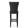 Barstool2Pcs Set Dark Grey Wood Fabric