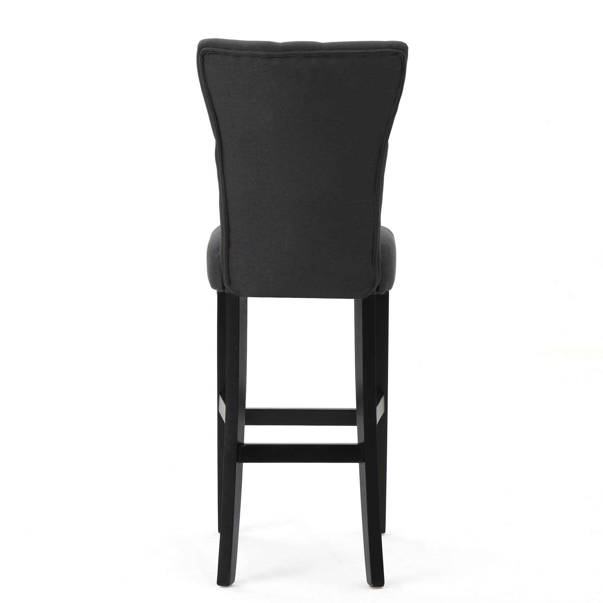 Barstool2Pcs Set Dark Grey Wood Fabric