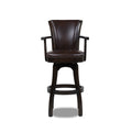 Williams 31In Swivel Bar Stool With Armrests, Vintage Brown Faux Leather Brown Foam Faux Leather