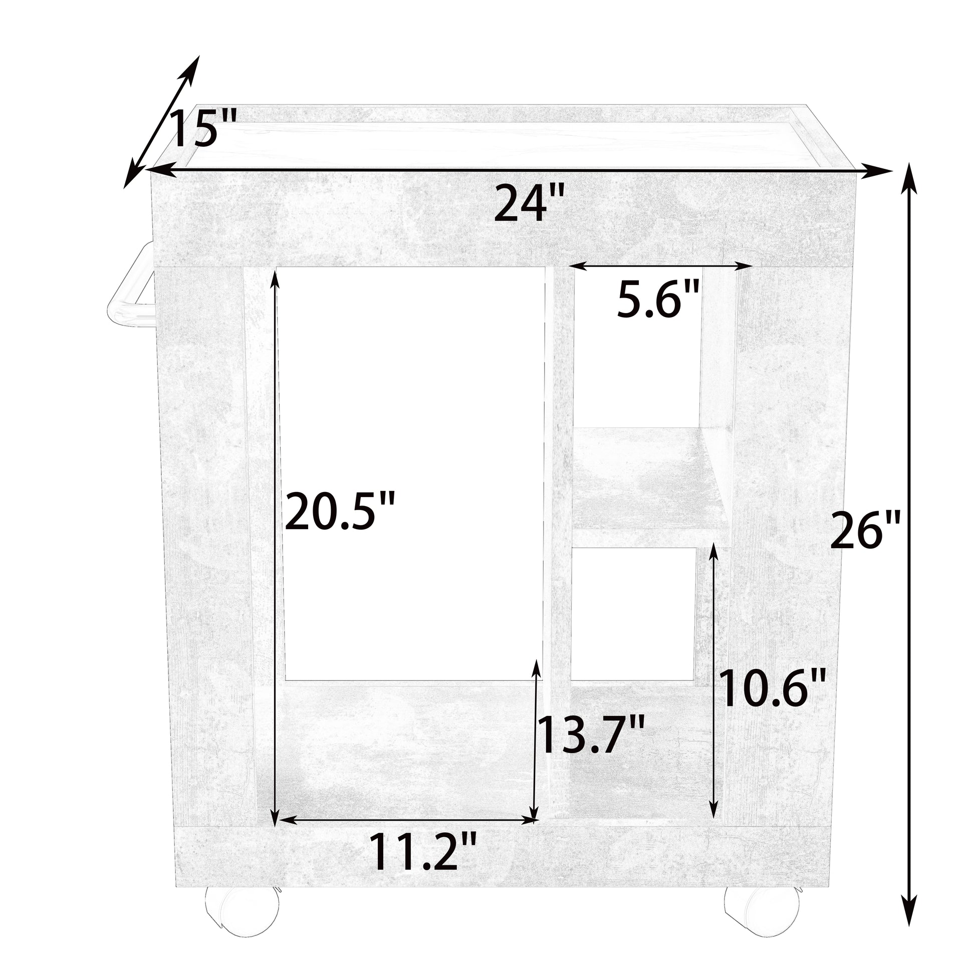 Mid Century Modern Style Movable Side Cabinet For Sofa, Household Brown Trolley Storage Locker And Shelf For Living Room. Black Brown Mdf