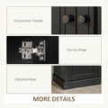 Homcom Sideboard Buffet Cabinet, Kitchen Cabinet, Coffee Bar Cabinet With 2 Drawers And Double Door Cupboard For Living Room, Entryway, Black Black Mdf