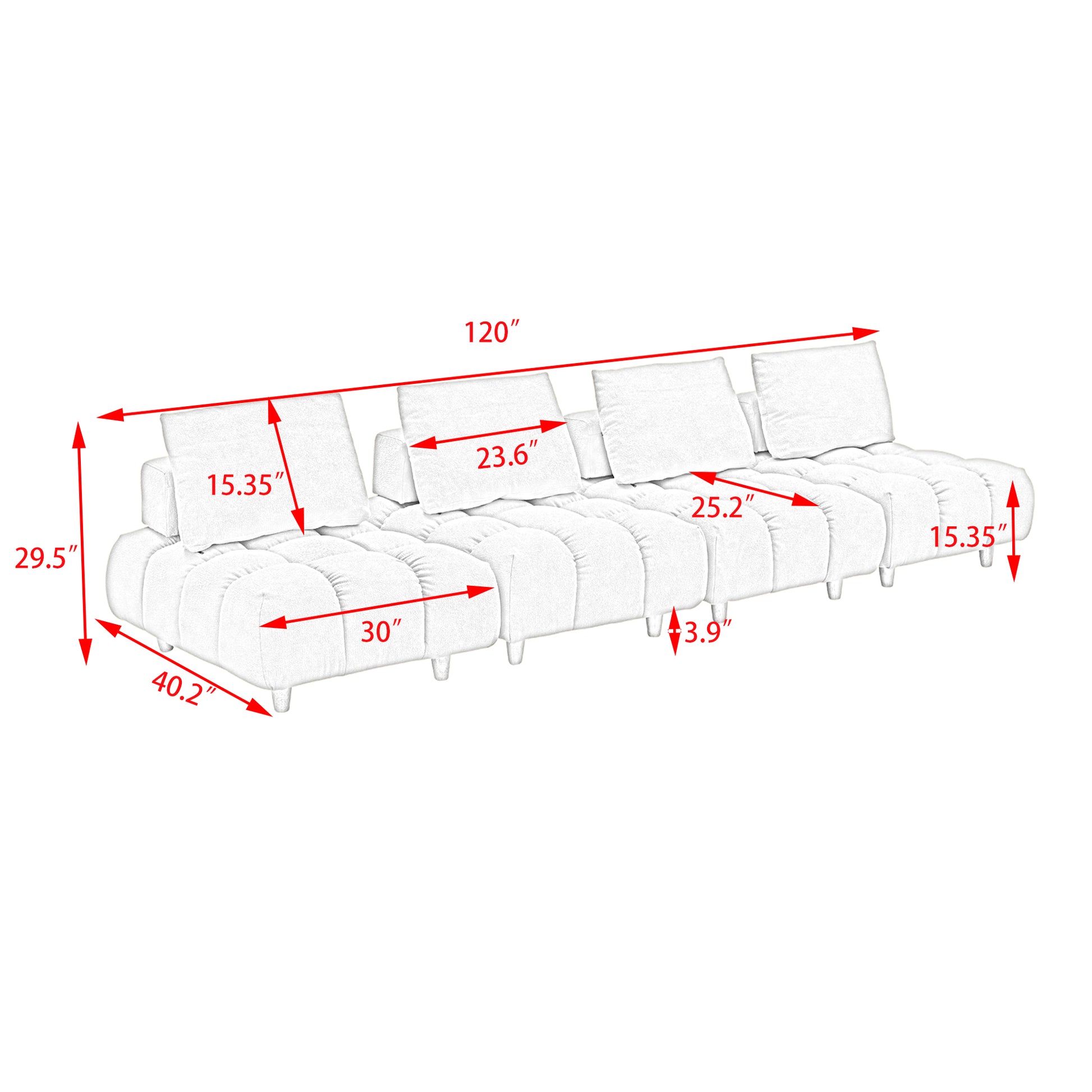 120 Inches Long, Teddy Sofa Fabric, With Spacious And Comfortable Seats, For Apartment Office Living Room Gray Gray Teddy 4 Seat