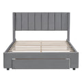 Full Size Storage Bed Velvet Upholstered Platform Bed With A Big Drawer Gray Old Sku:Wf296850Aae Full Gray Velvet