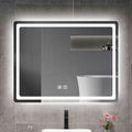 31In. H Led Single Bathroom Vanity Mirror In Polished Crystal Bathroom Vanity Led Mirror For Bathroom Wall Smart Lighted Vanity Mirrors Natural Glass