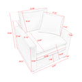 Chenille Fabric Comfy Deep Single Seat Sofa Upholstered Reading Armchair Living Room White Foam Chenille 1 Seat