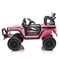 24V Kids Ride On Car W Parents Remote Control,400W Motor,Four Wheel Suspension,Adjustable Speed,Usb,Mp3,Music,Bluetooth,Large Display Screen,Power Display,Portable Handle,Safety Belt For Kids Aged 3