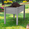 48X24X30 Inch Raised Garden Bed With Legs, Elevated Wooden Planter Box For Outdoor Plants Flowers Fruits Vegetable Herb Growing Grey Solid Wood